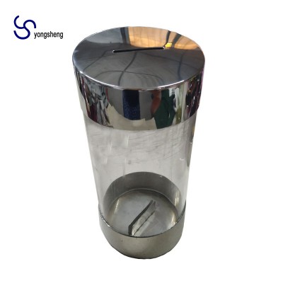 Customization Stainless Steel Suggestion Ballot Box Transparent Acrylic Donation Box With Lock